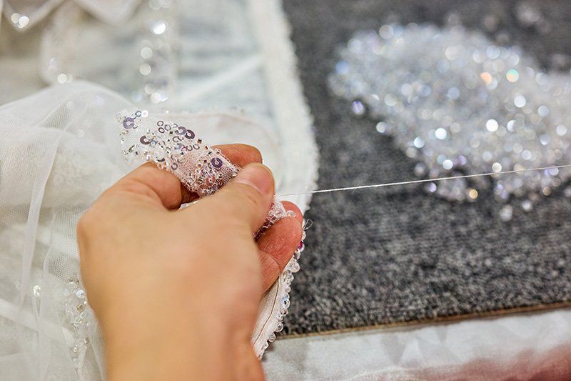 Корсет платья couture с игольным каркасом, отделанный бисером